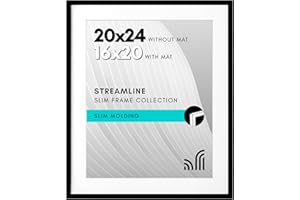 Americanflat 20x24 Picture Frame with Polished Plexiglass - Use as 16x20 Frame with Mat or Display 20x24 Photo Without Mat - 