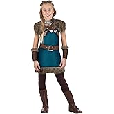 Kid's Valhalla Viking Costume for Girls, For Halloween or Renaissance Dress Up Party