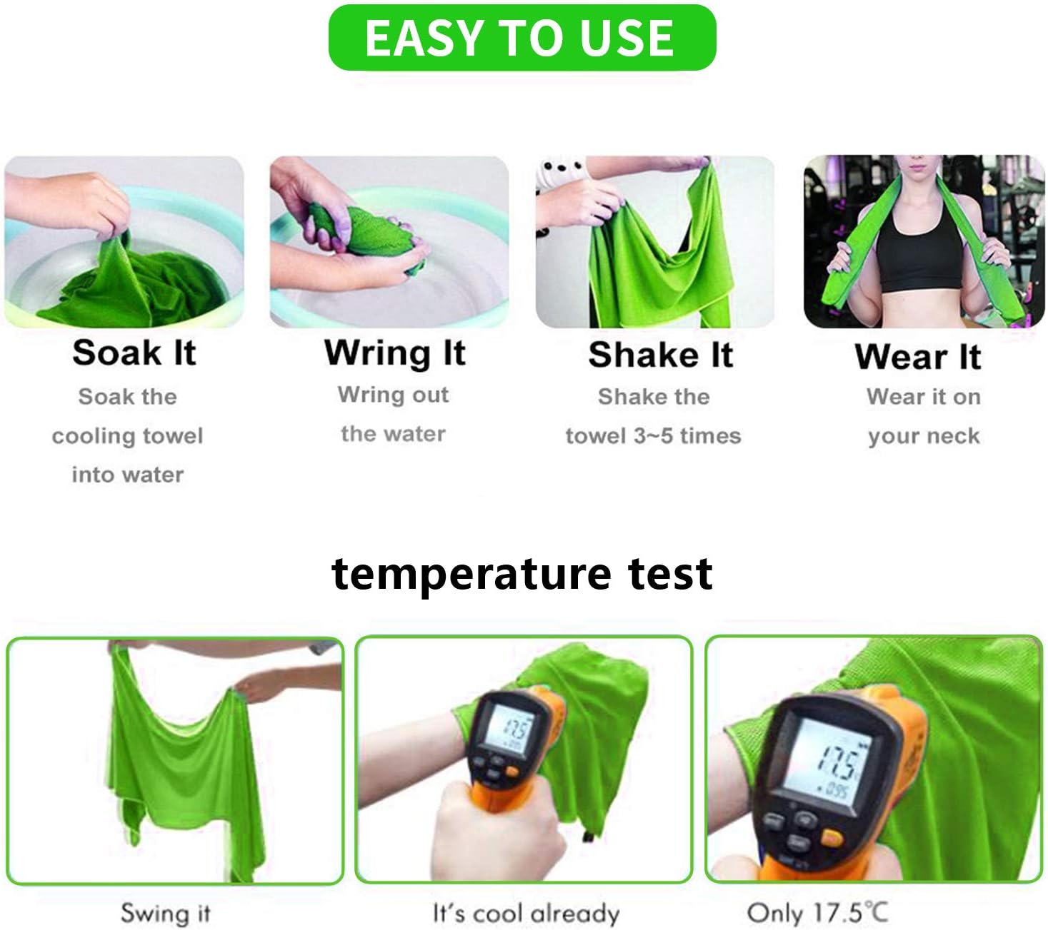 Sukeen Cooling Towel 4 Pack (40"x12") - Image 3