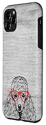 iPhone 11 Pro Max Poodle in Red Glasses Nerd Dog Case