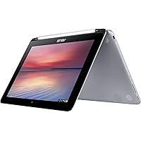 ASUS C100PA-DB01 Chromebook Flip 10.1" Touchscreen Laptop (Quad Core, 2GB, 16GB SSD) - Aluminum Chassis,Silver