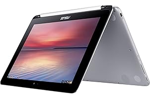 ASUS C100PA-DB01 Chromebook Flip 10.1" Touchscreen Laptop (Quad Core, 2GB, 16GB SSD) - Aluminum Chassis,Silver