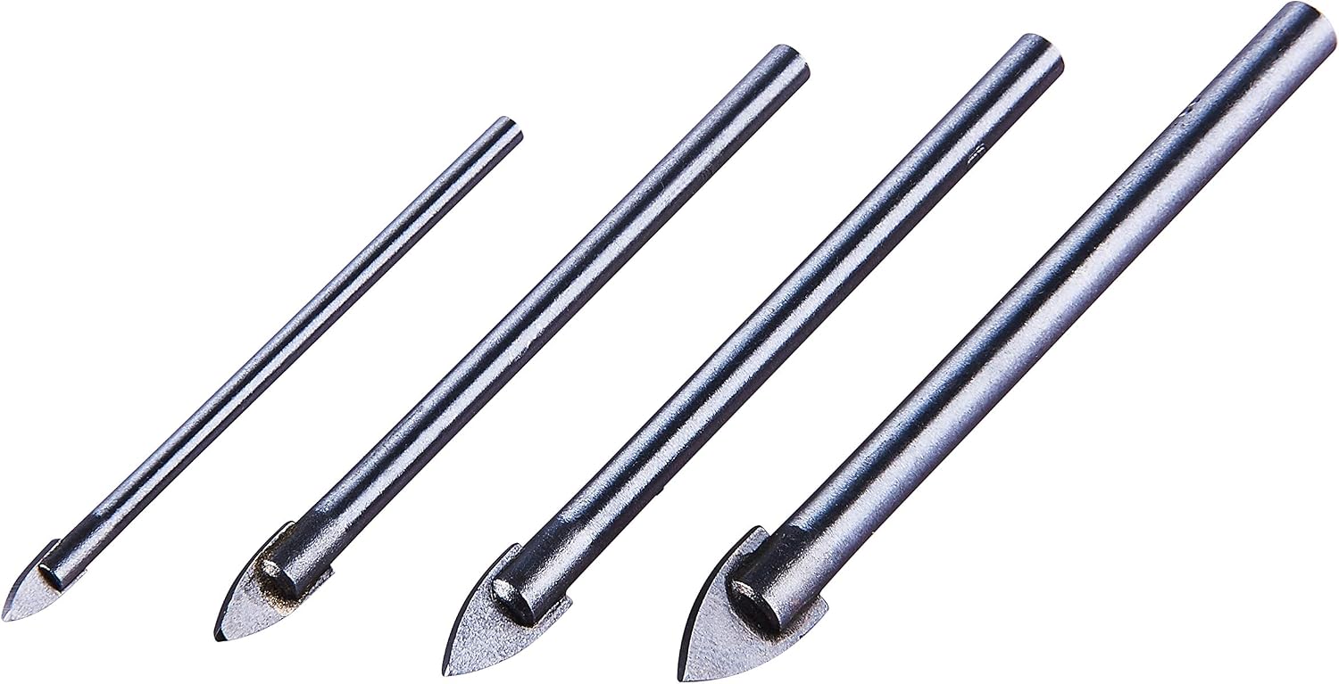 Amtech F0970 Glass and Mirror Drill Bit Set, Carbide Tipped for Precision Cut 4 Piece, 3mm, 5mm, 6mm and 8mm - Image 3