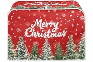 ASQVTIFE Christmas Tree Toaster Oven Cover for 4 Slice Christmas Kitchen Decor Christmas Tree Toaster Oven Cover Fits for Most Standard 4 Slice Toasters Kitchen Food Dust Covers