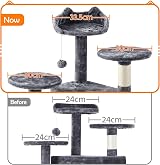 Yaheetech Cat Tree 158cm Tower with Scratching Posts 2 Houses Dark Grey view 9