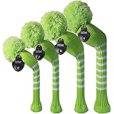 Scott Edward Knit Wood Golf Covers 4 Pieces Handmade Knitted Item Fit Over Well Driver Wood(460cc) Fairway Wood2 and Hybrid(UT)