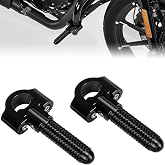 KEMIMOTO Folding CNC Highway Pegs Universal Fit 7/8"-1.25" Crash Bar | Compatible with Ninja 500 400 Tenere 700 TW200 22mm-32mm Motorcycle Highway Footrest for Sport Bike Dual Sport Adventure