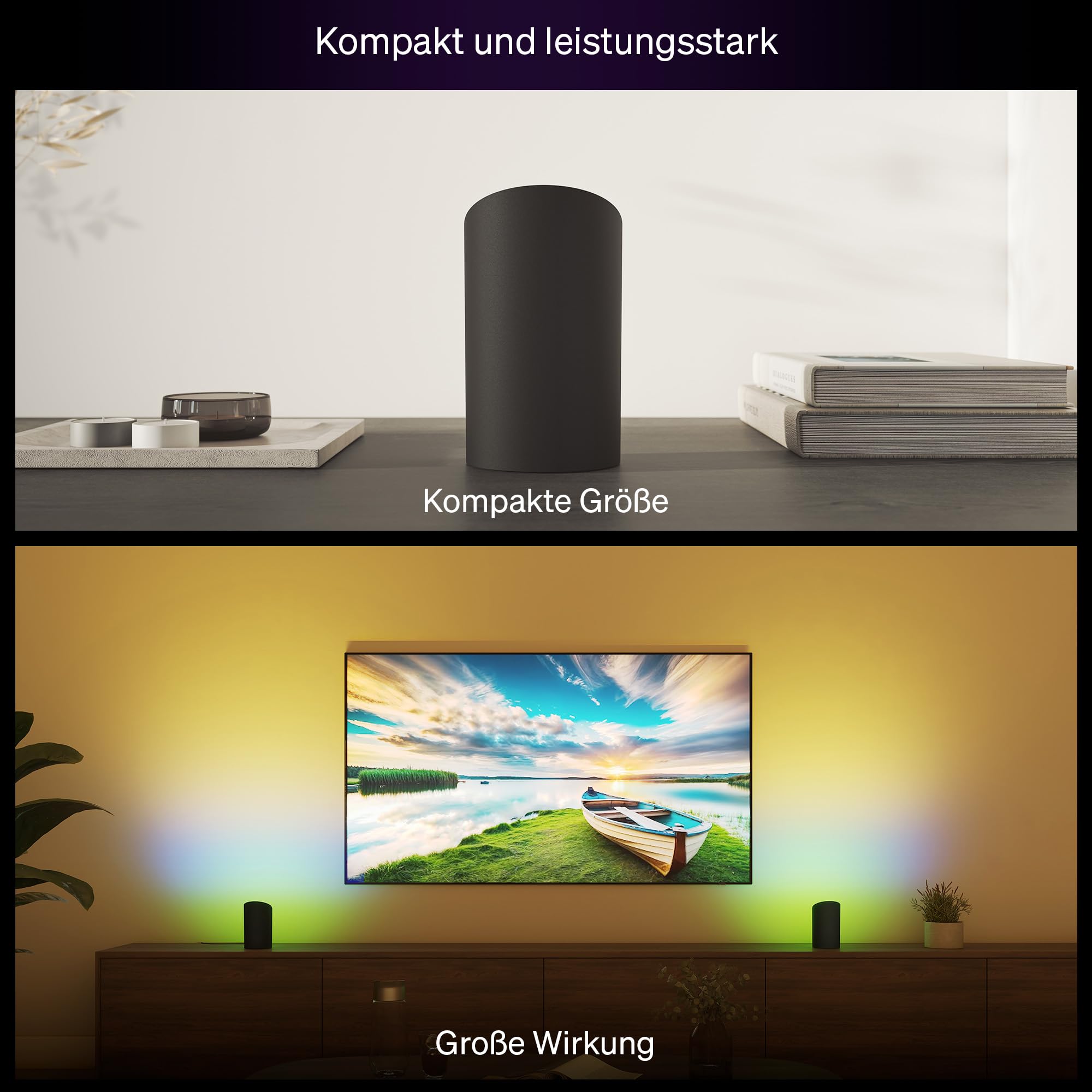 Philips Hue Play Smart Wall Washer Schwarz, Weiß & Farblicht mit ColorCast-Technologie, Bluetooth-kompatibel, Sprachsteuerung mit Alexa, Apple Home & Google Assistant, 1er Pack 5