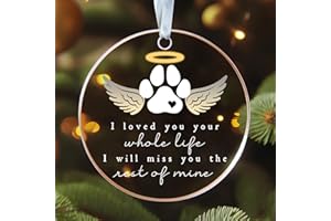 PAWZITY Pet Memorial Ornament - Dog Memorial Gifts for Loss of Dog, Bereavement Gifts for The Loss of Pet - Pet Memorial Gifts, Pet Memorial Sympathy Gifts - Dog Cat Memorial Ornament - Acrylic Pet Ornament
