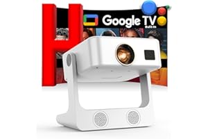 Projector 4K Compatible with Google TV|180° Stand|1500ANSI|Auto Focus/Keystone|AI Voice Control Smart Portable Projector with