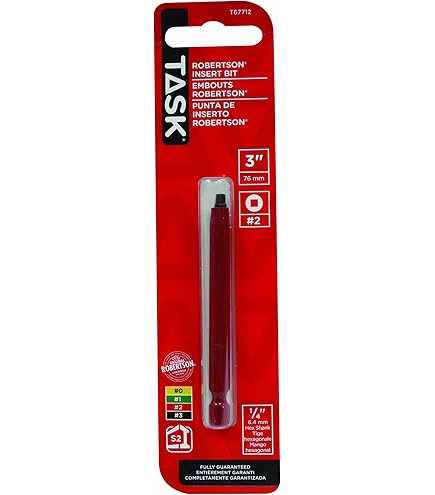 Task Tools T67510 Robertson Screwdriver Power Insert Bit
