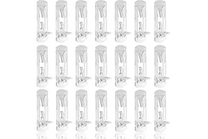 Jamiikury 100pcs Locking Shelf Support Pegs, 5mm Shelf Pins Clear Shelf Clips Plastic Shelf Pegs for Shelves, 5mm Peg x 3/4" Thick Shelf