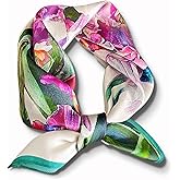 PoeticEHome 100% Mulberry Silk Neck Scarf 21"x21" Small Square Scarfs for Women Gift Packed