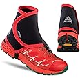 Azarxis Low Trail Gaiters Shoe Covers Wrapid Gators for Men & Women & Youth Running Hiking Climbing (Red & Black, L/XL)