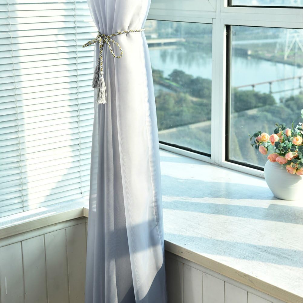 Sala de estar 100 x 270 cm ventana Tulle Voile Colorido Gradiente