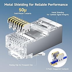Cable Matters 100-Pack Cat 6A Shielded Pass Through