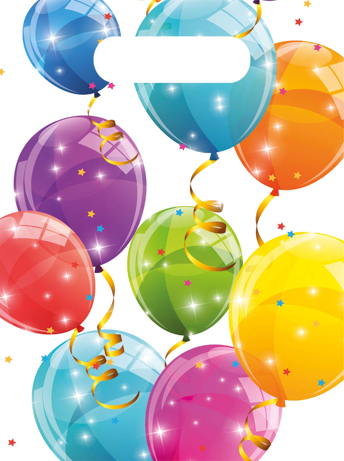 Procos 88152 Party Bags, Sparkling Balloons, Pack of 6, Plastic Bags, Party Bags, Birthday, Theme Party