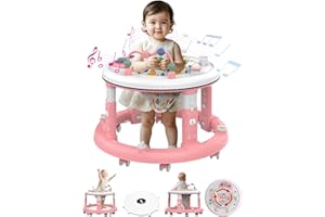 URMACHMORE Baby Walker, Baby Jumper Activity Center, Baby Walkers and Activity Center, Baby Walker with Wheels for Boys Girls, Features 360 Degree Swivel Seat, Bounce Footpad for 6-18 Month