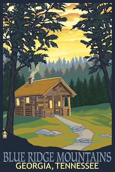 Amazon Com Blue Ridge Mountains Georgia Cabin In Woods 16x24