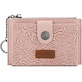 Montana West X Wrangler Credit Card Holders Small Ladies Wallet Minimalist Card Holder for Women Simpl Keychain Wallet with Rfid Lining and Smooth Metal Zipper