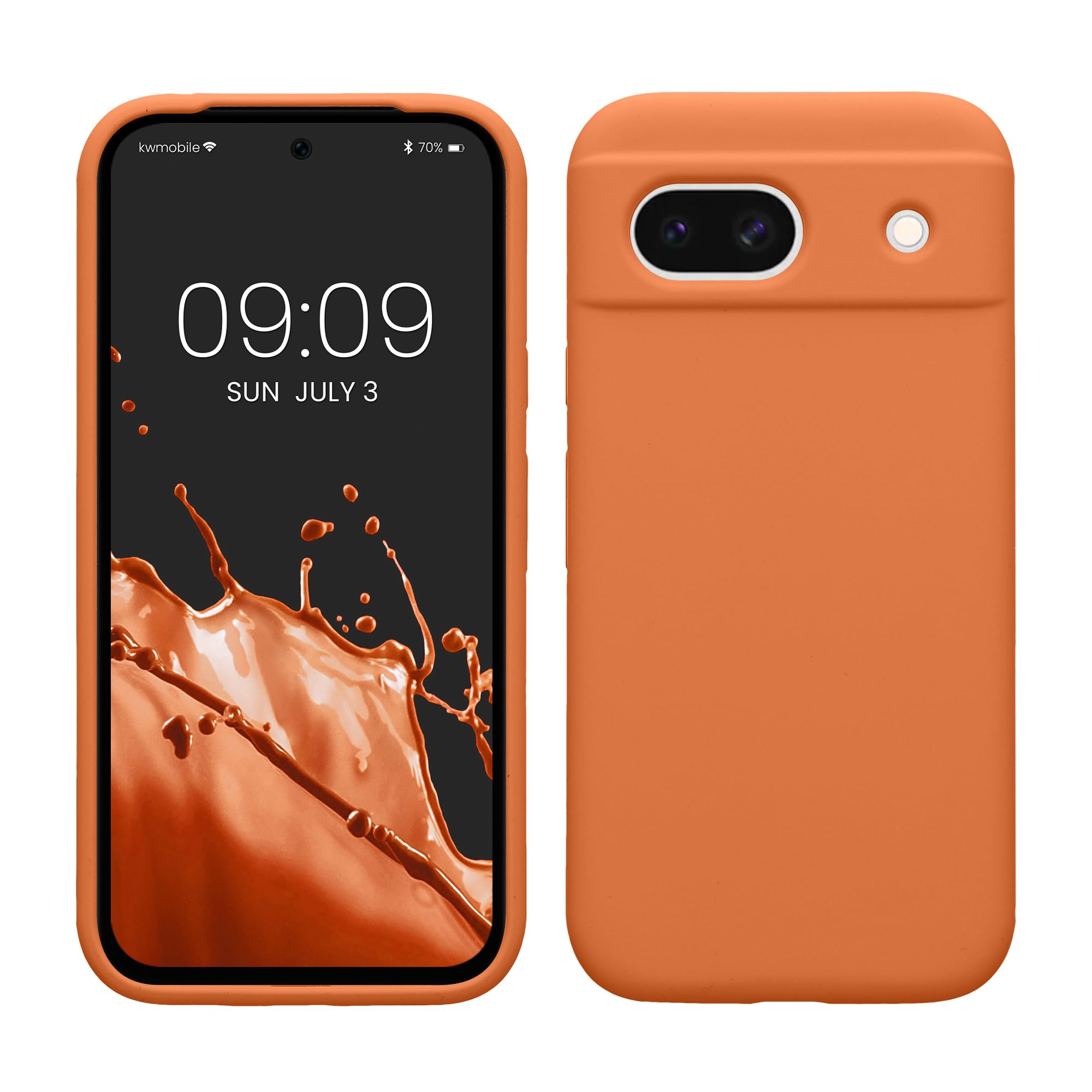kwmobile Case Compatible with Google Pixel 8a Case - TPU Silicone Phone Cover with Soft Finish - Warm Apricot