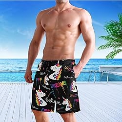 visesunny Unicorn Dream Pattern Summer Men's Swim