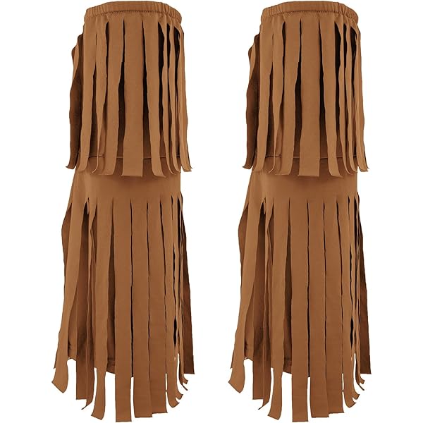 70's Tan Fringe Skirt Vintage 70s Suede Leather Fringe Top - Main Image