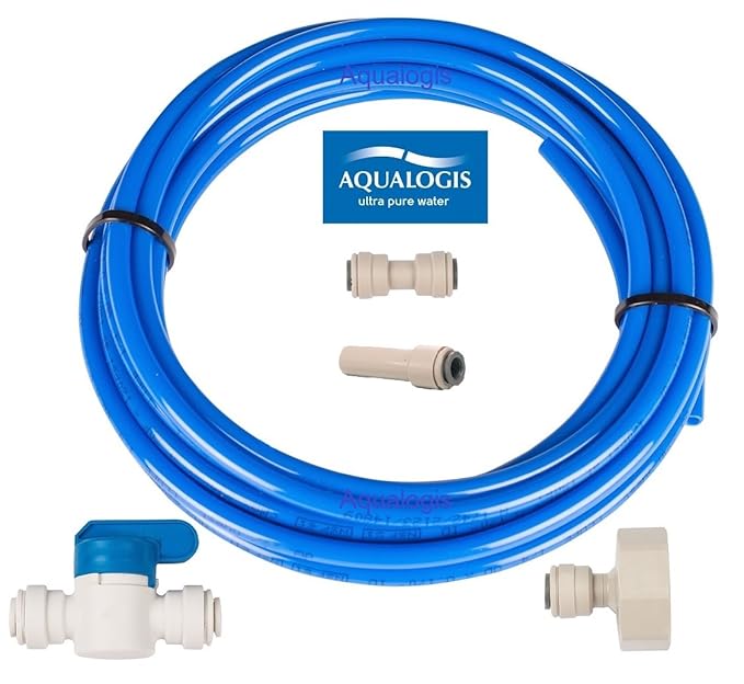 Aqualogis Wasser Filter Anschluss Set (kit-7) für Whirlpool Hotpoint Ariston American Style Kühlschränke Wasserschlauch 6,35m
