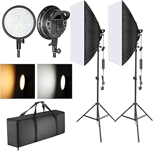 Neewer Kit de iluminación para caja de luz de estudio fotográfico: Amazon.es: Electrónica
