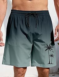 Men's Swim Trunks Hawaiian Bathing Mesh Lining Suit