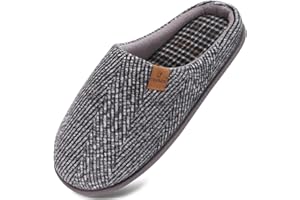 COFACE Unisex Mens Womens Cozy Memory Foam Scuff Slippers Casual Slip On Warm House Shoes Indoor/Outdoor Felt Sandal Slippers With Arch Support Rubber Sole Size 4-15