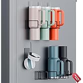 Modvista Magnetic Cup Holder for Fridge, 2 Pack Stanley Cup Holder, Water Bottle Organizer for Stanley 30/40 oz, Tumbler Lid Organizer for Stanley Cup Organizer, Stanley Cup Accessories
