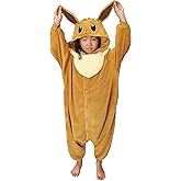 SAZAC Kigurumi - Pokemon - Eevee - Onesie Jumpsuit Halloween Costume - Kids Size (5-9 Year Old)