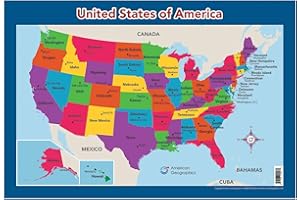 LIGHTHOUSE GEOGRAPHICS USA Map for Kids - United States Wall/Desk Map (18" x 26" Laminated)