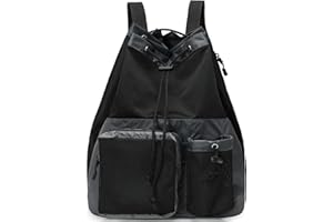 Lohol Mesh Drawstring Backpack with Shoe Bag, Durable Swimming String Sack with Handle for Sports Gym Yoga Beach Travel