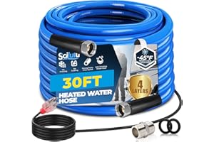 Scilulu 30ft Heated Water Hose for RV, Freeze Protection to -45°F, Lead-Free & BPA-Free, Safe Drinking Water for Campers, Gardening, Livestock, Home Use