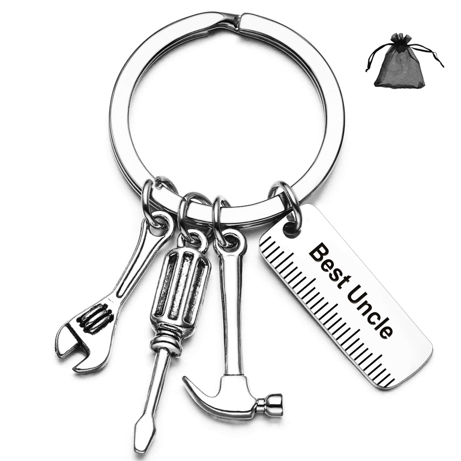 SwirlColor Best Uncle Keyring Special Uncle Keychain Key Chain Gifts for Birthday Thanksgiving Christmas New Year Celebration 1pcs