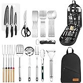 Camping Cookware Storage Bag - Camping Cooking Utensils Set Bag Camping Tool Portable Storage Bag Suitable for Knife, Fork, Spoon, Chopping Board, Chef's Knife,Kitchenware Storage