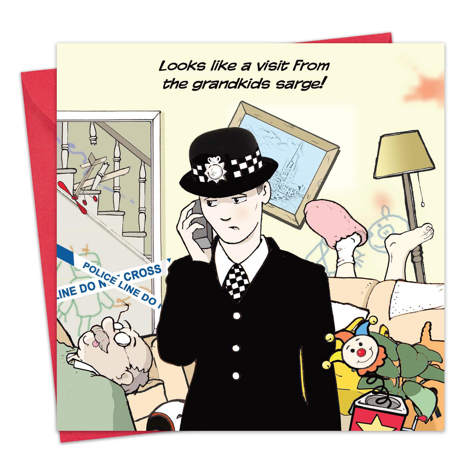 Twizler Funny Card with Policeman, Grandad and Nan - Blank Card - Humour Happy Birthday Card - Good Luck Card - Thank You Card - Retirement Card - Fathers Day Card - Mothers Day Card