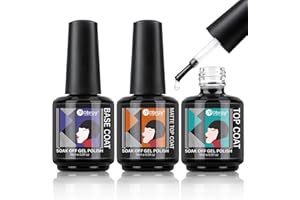 Mobray Gel Base and Top Coat, 3Pcs 15ml Clear Gel Matte Top and No Wipe Shine Top Gel Base Coat Set Long Lasting Glossy Gel Top Coat Soak Off Nail Art Basic Gel Set Nail Lamp Needed DIY Home