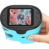 1000X Pocket Microscope for Kids - 4K 2.0" Screen, Digital Mini Scope with Slides Kit, Rechargeable Lab Handheld Portable Mic