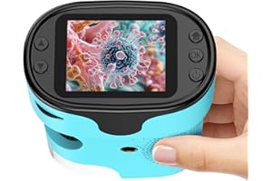 1000X Pocket Microscope for Kids - 4K 2.0" Screen, Digital Mini Scope with Slides Kit, Rechargeable Lab Handheld Portable Mic