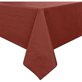 Romanstile Waterproof Vinyl Tablecloth Rectangle, 60 x 84 Inch, Burgundy | 100% Oil Spill Proof PVC Plastic Table Cloth, Stain Resistant Wipe Clean Table Cover for Kitchen Dining Indoor Outoor Party