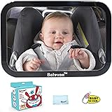 Miroir de voiture pour siège arrière de bébé - Transparent - Réglable à 360 degrés - Verre convexe incassable - Entièrement a
