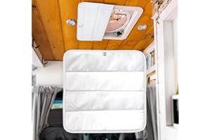 Living in a Bubble Magnetic Insulated Roof Vent Sun Cover for MaxxAir Fan, Fantastic Fan, RV Fan Vent Cover, 16.5" x 16.5" - White