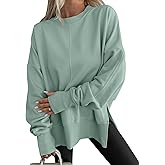 ANRABESS Women Oversized Sweatshirts Thumbhole Long Sleeve Hoodies Shirts 2025 Fall Side Slit Pullover Top Teen Y2k Outfits