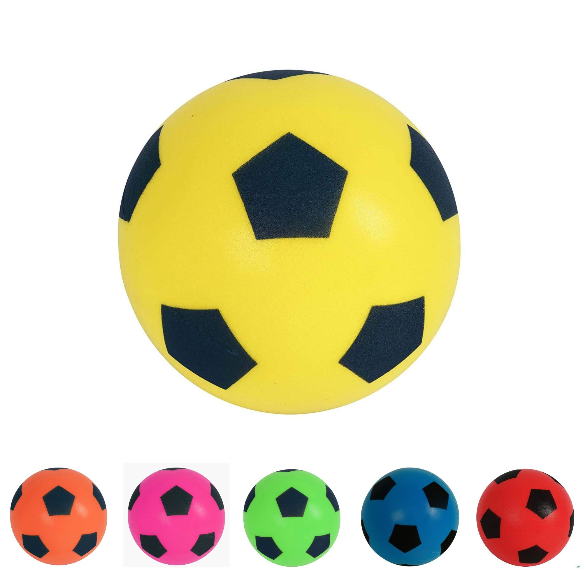 HTI Fun Sport 20cm Yellow Foam Football | Soft Sponge Soccer Ball for Indoor & Outdoor Play | Perfect for Games & Fun | Safe for Adults, Boys & Girls of All Ages | Lightweight & Durable (19.4cm)