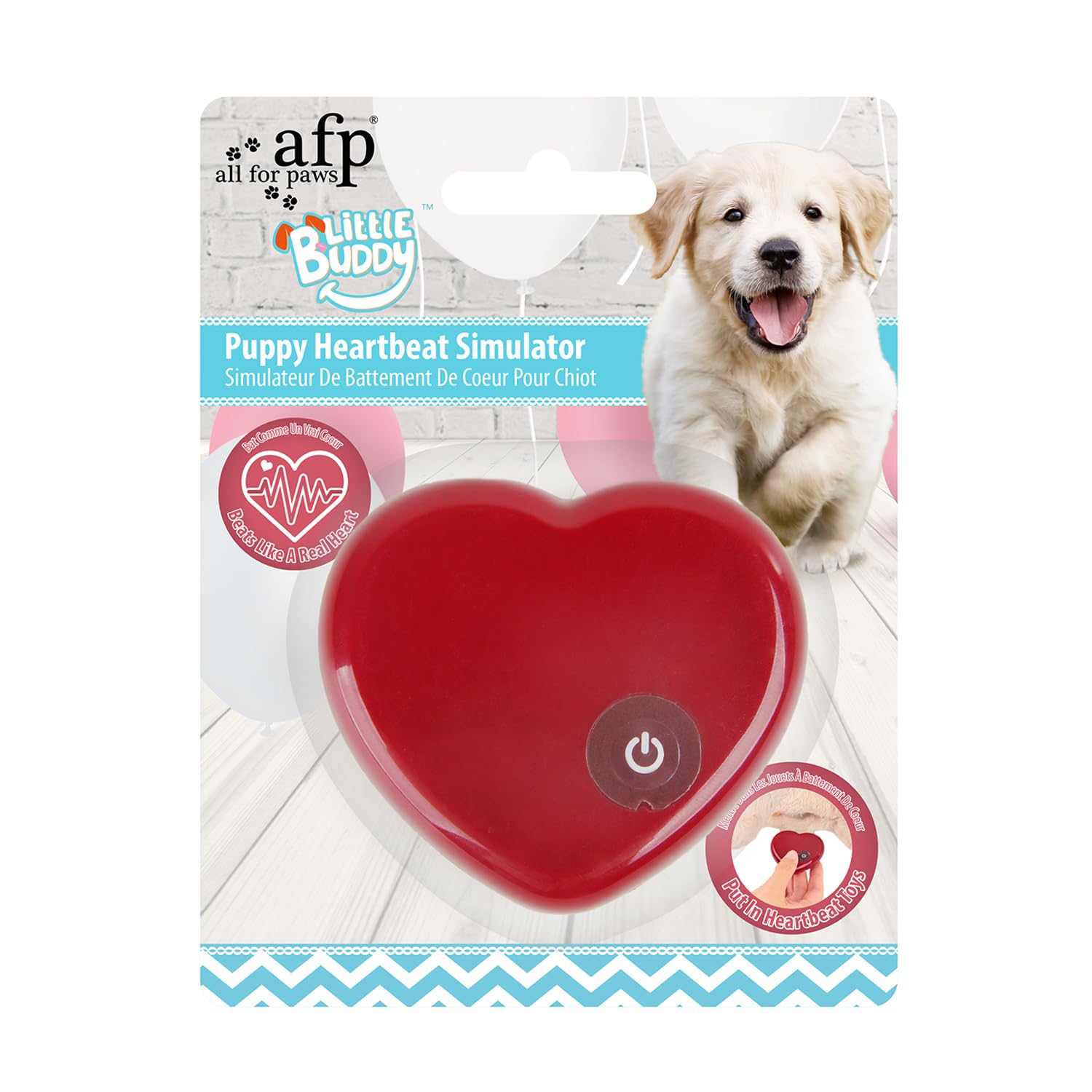 Photo 1 of ALL FOR PAWS Little Buddy Puppy Heartbeat Simulator, Battery-Operated Anxiety Relief Toy, Red
