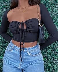 KERPELLY Women's Sexy Halter Criss Cross Tie Up