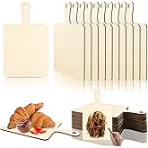 Vmiapxo 16 Pack Unfinished Wood Cutting Board Craft with Handle, Wooden Paddle Cheese Bread Board Set Chopping Board Serving Tray for Craft DIY Christmas Home Kitchen Cooking Decor (9.4" x 5.5")